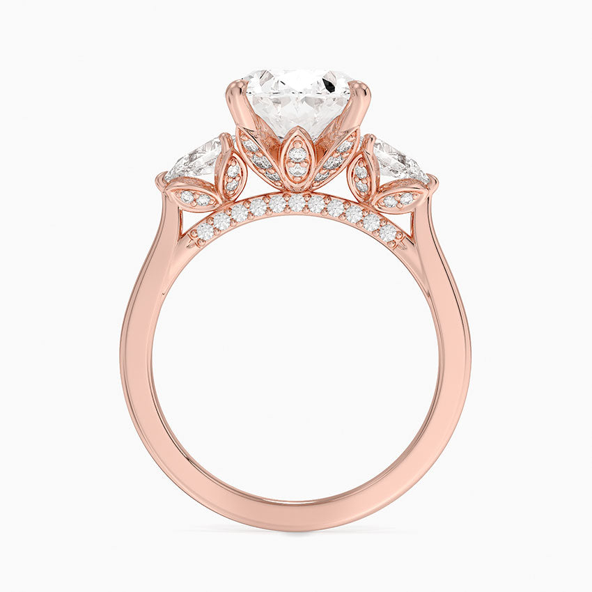 3.75 Karat Oval Kesim Hidden Halo Tasarım Tektaş Laboratuvar Pırlanta Yüzük - Verona