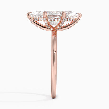 1.60 Carat Princess Halo Design Solitaire Lab Diamond Ring 18K - Florina 