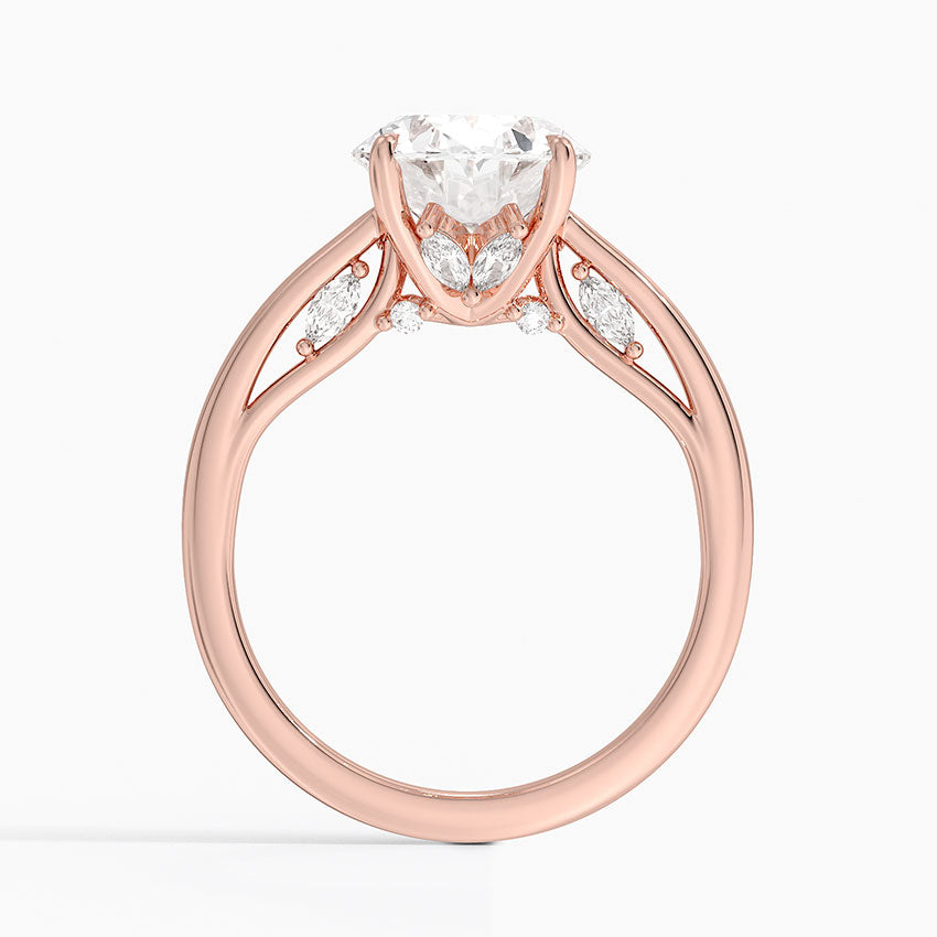 3.30 Oval Kesim Hidden Halo Tasarım Tektaş Laboratuvar Pırlanta Yüzük - Dalara