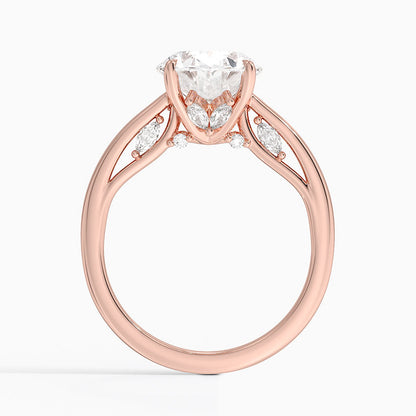 3.30 Oval Kesim Hidden Halo Tasarım Tektaş Laboratuvar Pırlanta Yüzük - Dalara