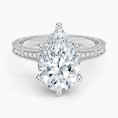 3.15 Damla Kesim Hidden Halo Tasarım Tektaş Laboratuvar Pırlanta Yüzük - Silora