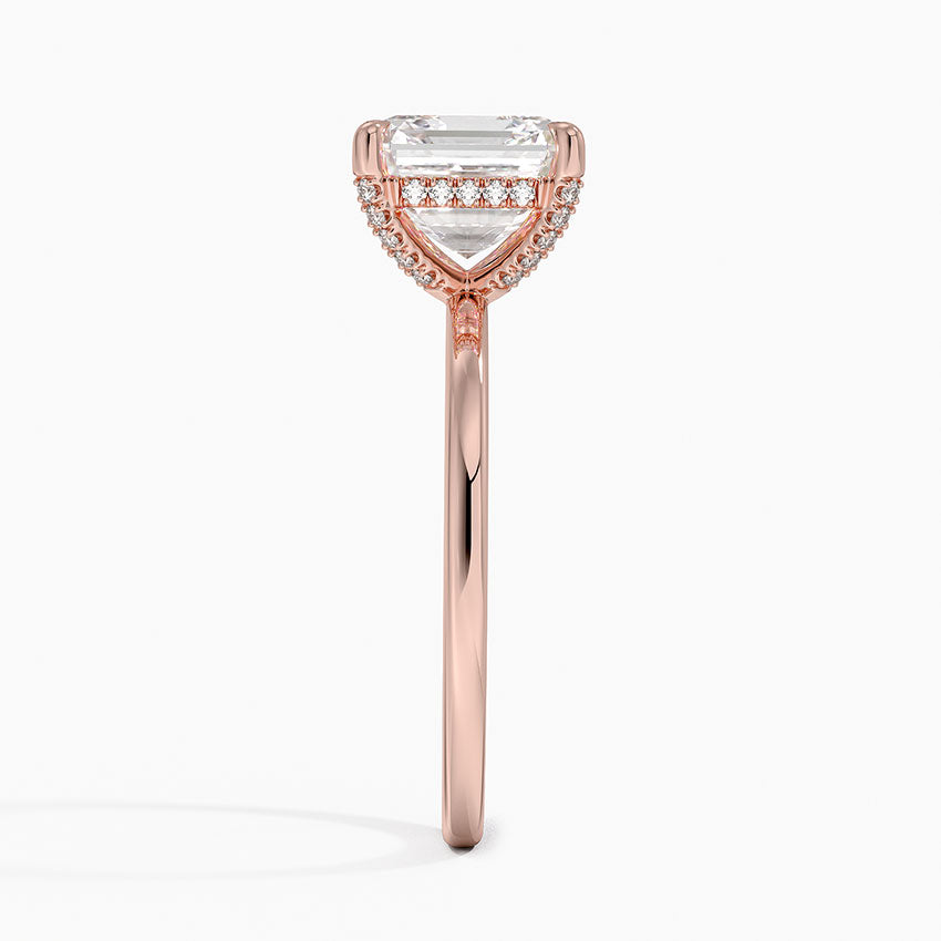 3.15 Karat Asscher Kesim Hidden Halo Tasarım Tektaş Laboratuvar Pırlanta Yüzük - Valencia