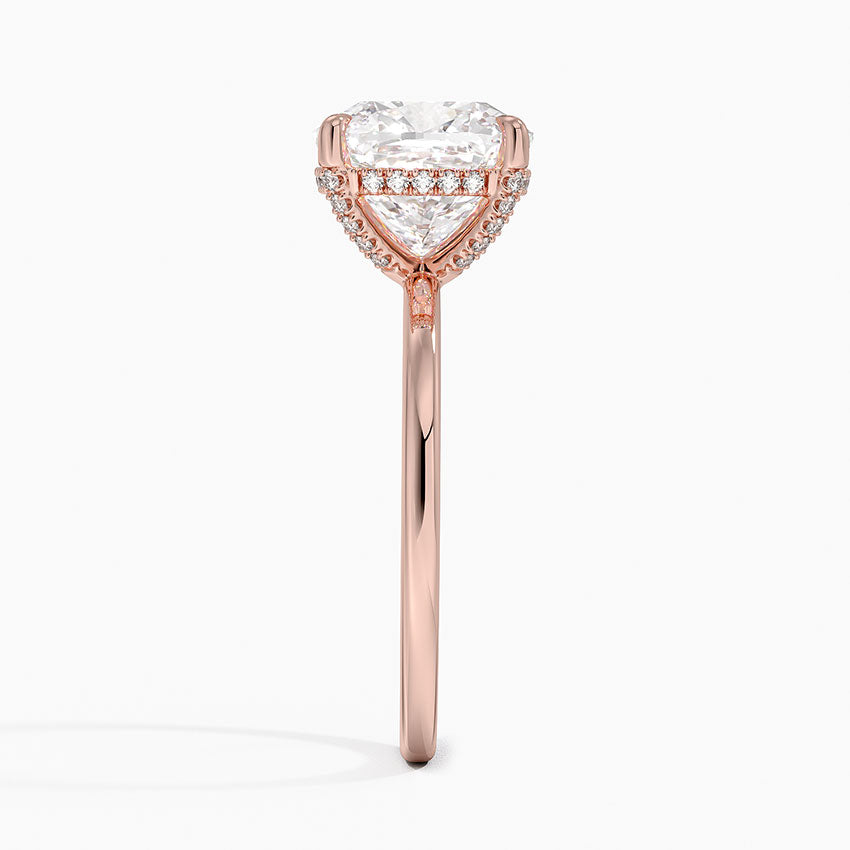 3.15 Karat Cushion Kesim Hidden Halo Tasarım Tektaş Laboratuvar Pırlanta Yüzük - Gilora - Bold Diamonds