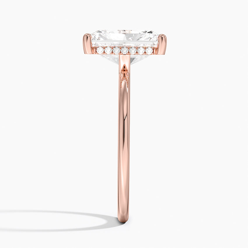 3.10 Karat Radiant Kesim Hidden Halo Tasarım Tektaş Laboratuvar Pırlanta Yüzük - Lucerne