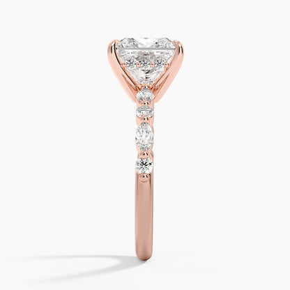 1.60 Carat Princess Halo Design Solitaire Lab Diamond Ring 18K - Florina 