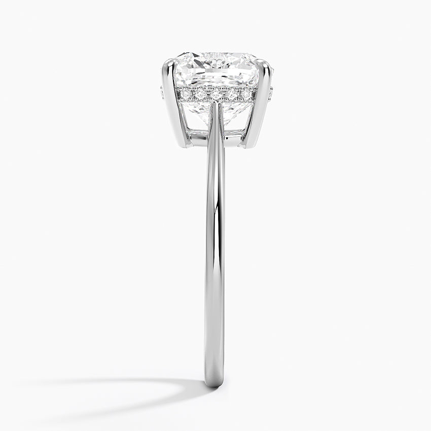 3.10 Karat Cushion Kesim Hidden Halo Tasarım Tektaş Laboratuvar Pırlanta Yüzük - Monaco