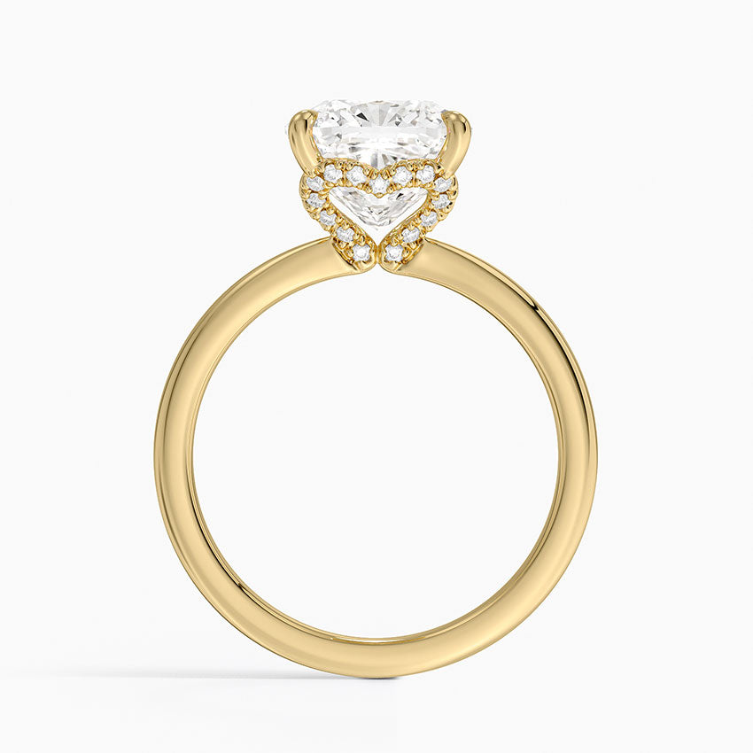 3.15 Cushion Kesim Hidden Halo Tasarım Tektaş Laboratuvar Pırlanta Yüzük - Vilora