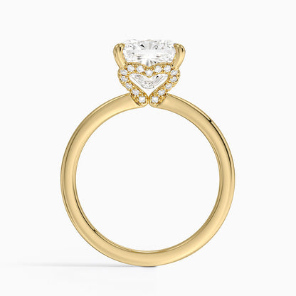 3.15 Cushion Kesim Hidden Halo Tasarım Tektaş Laboratuvar Pırlanta Yüzük - Vilora