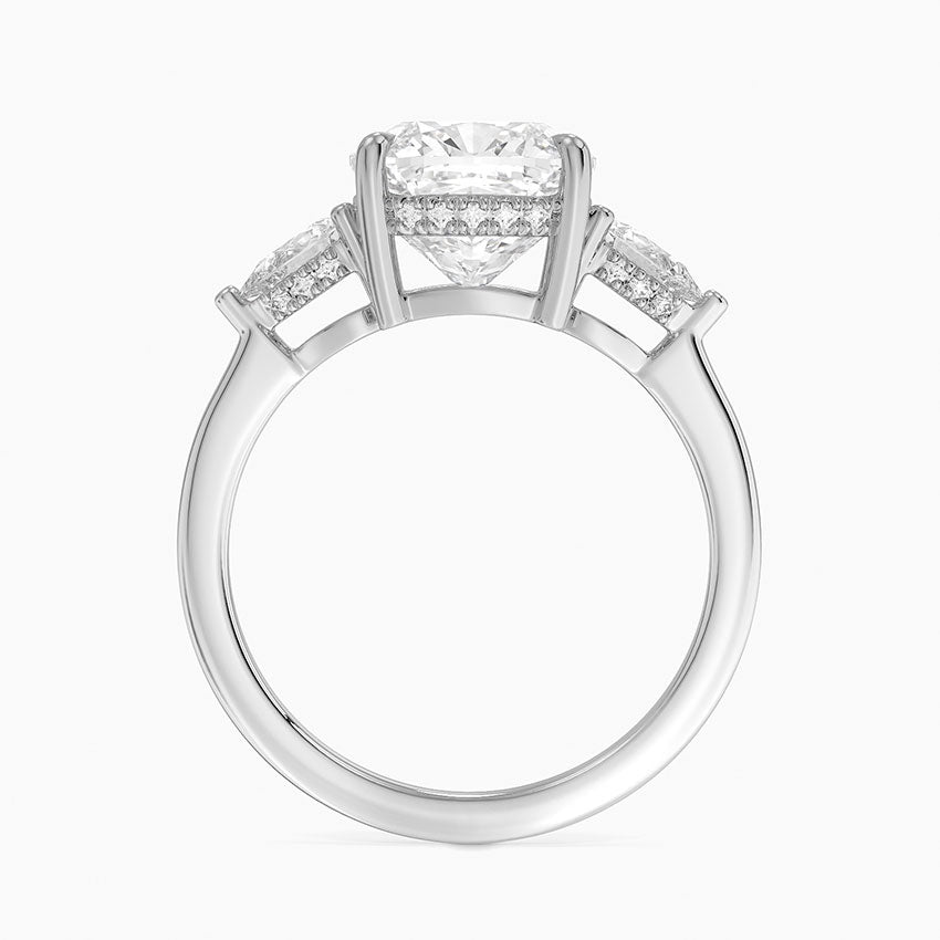 3.50 Cushion Kesim Hidden Halo Tasarım Tektaş Laboratuvar Pırlanta Yüzük - Nilora