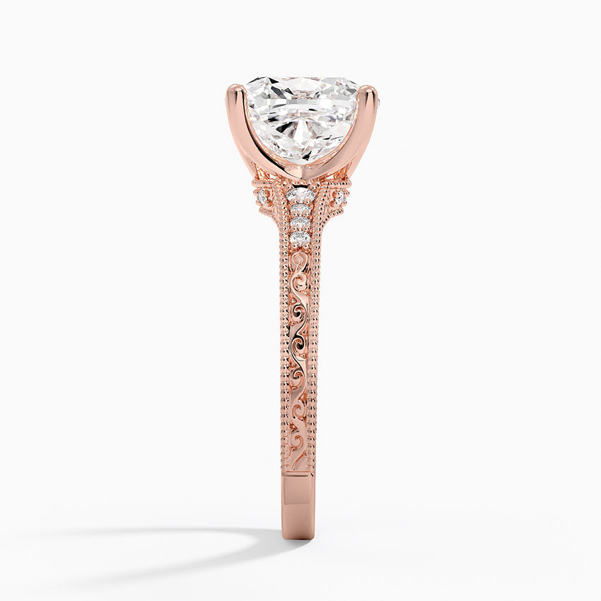 3.15 Cushion Kesim Hidden Halo Tasarım Tektaş Laboratuvar Pırlanta Yüzük - Silora