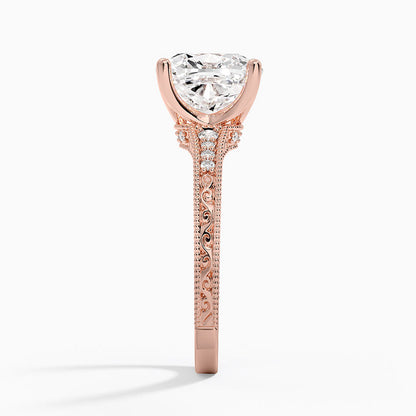 3.15 Cushion Kesim Hidden Halo Tasarım Tektaş Laboratuvar Pırlanta Yüzük - Silora