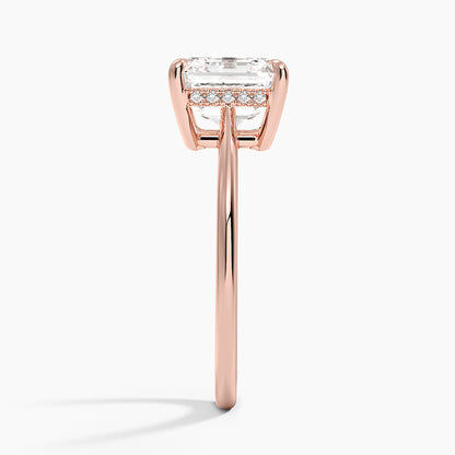 3.10 Asscher Kesim Hidden Halo Tasarım Tektaş Laboratuvar Pırlanta Yüzük - Tilora