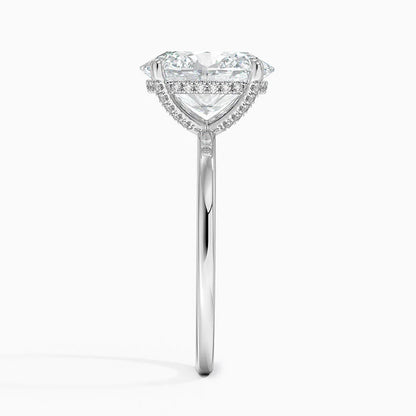 1.60 Carat Princess Halo Design Solitaire Lab Diamond Ring 18K - Florina 