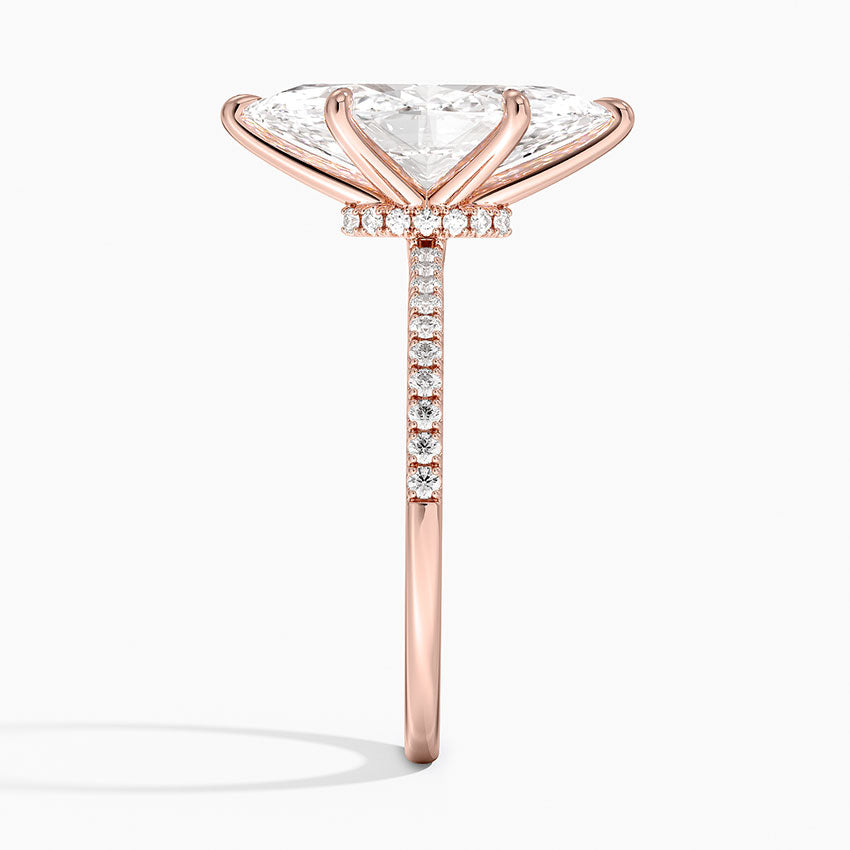 3.25 Karat Marquise Kesim Hidden Halo Tasarım Tektaş Laboratuvar Pırlanta Yüzük - Filora - Bold Diamonds