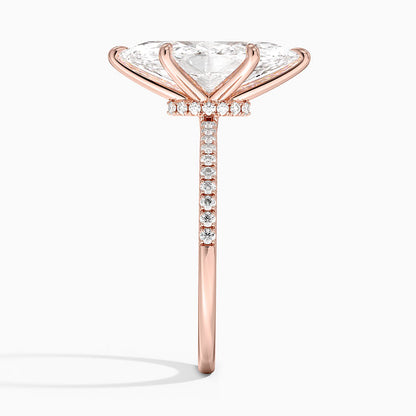 1.60 Carat Princess Halo Design Solitaire Lab Diamond Ring 18K - Florina 
