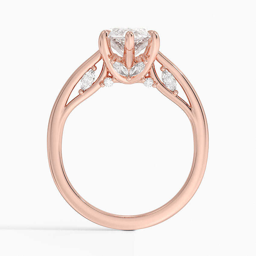 3.30 Karat Marquise Kesim Hidden Halo Tasarım Tektaş Laboratuvar Pırlanta Yüzük - Salzburg