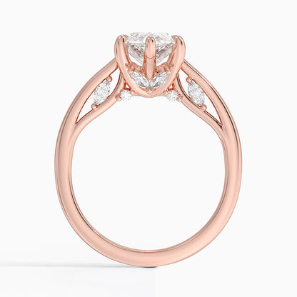 3.30 Marquise Kesim Hidden Halo Tasarım Tektaş Laboratuvar Pırlanta Yüzük - Dalara