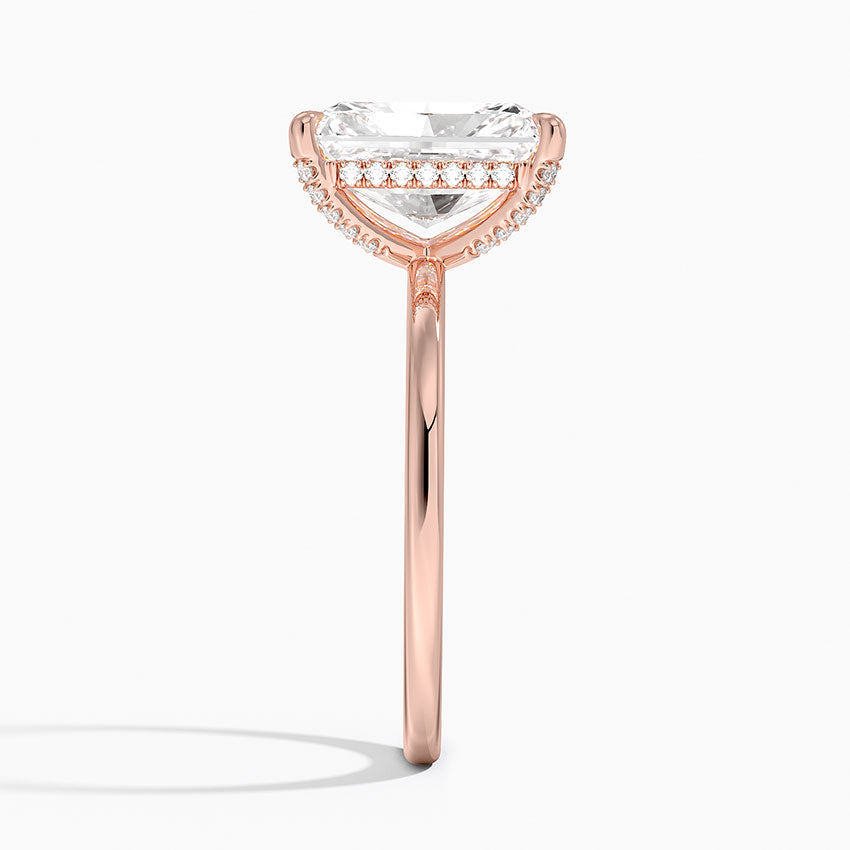 3.15 Karat Radiant Kesim Hidden Halo Tasarım Tektaş Laboratuvar Pırlanta Yüzük - Gilora - Bold Diamonds