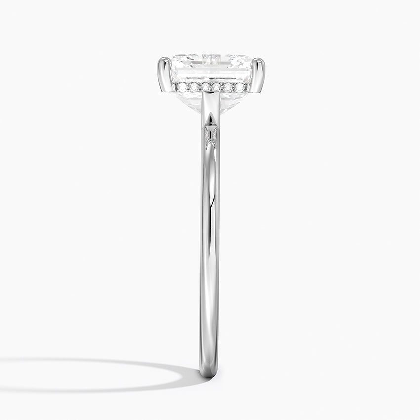 3.10 Karat Asscher Kesim Hidden Halo Tasarım Tektaş Laboratuvar Pırlanta Yüzük - Lucerne