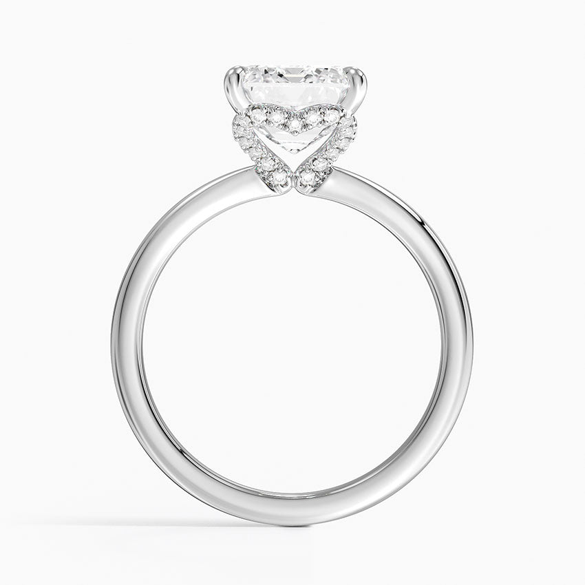 3.15 Emerald Kesim Hidden Halo Tasarım Tektaş Laboratuvar Pırlanta Yüzük - Vilora