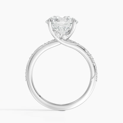 3.25 Karat Hidden Halo Tasarım Tektaş Laboratuvar Pırlanta Yüzük 18K  - Melora - Bold Diamonds