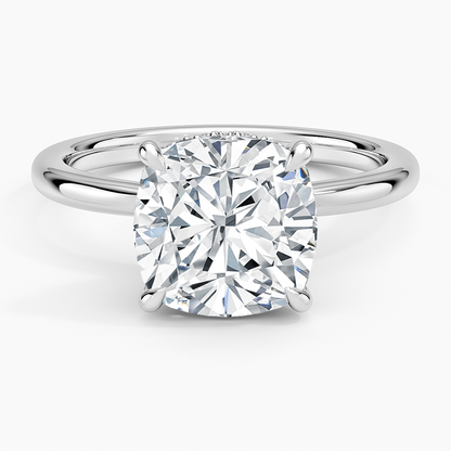 3.15 Cushion Kesim Hidden Halo Tasarım Tektaş Laboratuvar Pırlanta Yüzük - Vilora