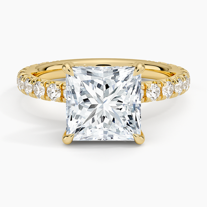 1.60 Carat Princess Halo Design Solitaire Lab Diamond Ring 18K - Florina 
