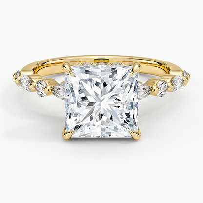 1.60 Carat Princess Halo Design Solitaire Lab Diamond Ring 18K - Florina 