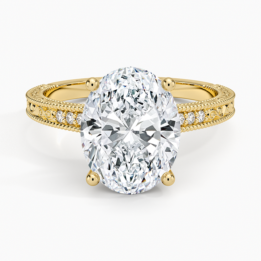 3.15 Oval Kesim Hidden Halo Tasarım Tektaş Laboratuvar Pırlanta Yüzük  - Silora