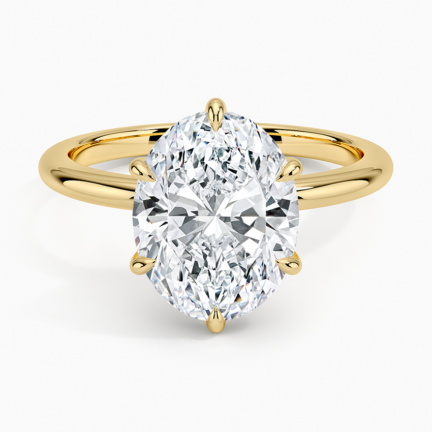 3.10 Oval Kesim Hidden Halo Tasarım Tektaş Laboratuvar Pırlanta Yüzük - Eylora