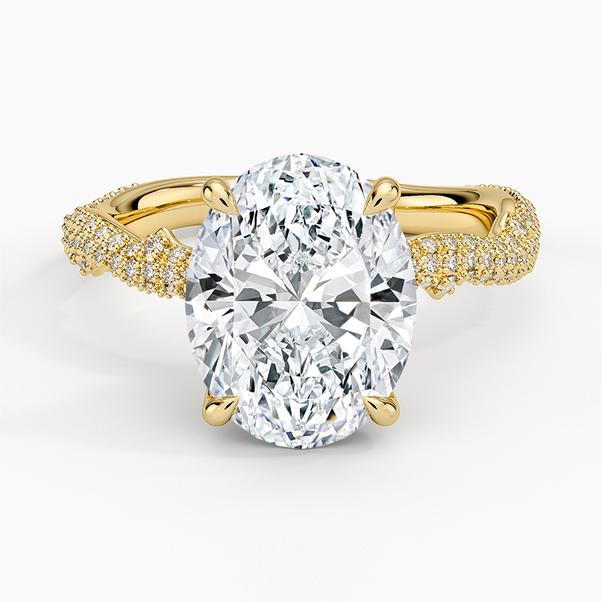 3.75 Karat Oval Kesim Hidden Halo Tasarım Tektaş Laboratuvar Pırlanta Yüzük - Sorrento