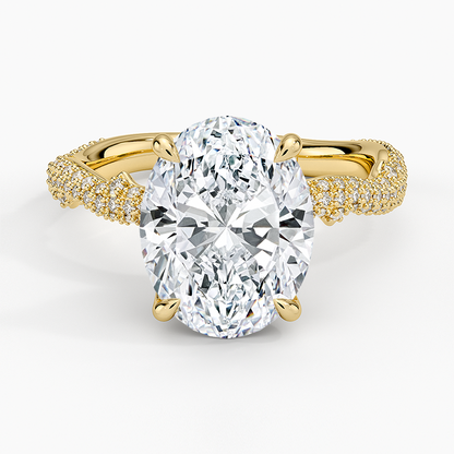 3.75 Oval Kesim Hidden Halo Tasarım Tektaş Laboratuvar Pırlanta Yüzük - Filara