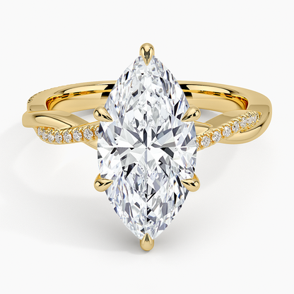 3.25 Karat Marquise Kesim Hidden Halo Tasarım Tektaş Laboratuvar Pırlanta Yüzük 18K  - Talora