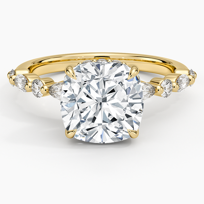 1.60 Carat Princess Halo Design Solitaire Lab Diamond Ring 18K - Florina 