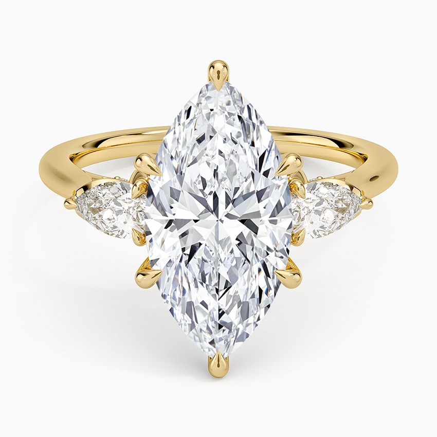 3.75 Karat Marquise Kesim Hidden Halo Tasarım Tektaş Laboratuvar Pırlanta Yüzük - Verona
