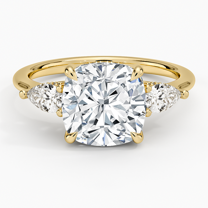 3.50 Cushion Kesim Hidden Halo Tasarım Tektaş Laboratuvar Pırlanta Yüzük - Nilora