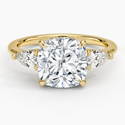 3.50 Cushion Kesim Hidden Halo Tasarım Tektaş Laboratuvar Pırlanta Yüzük - Nilora