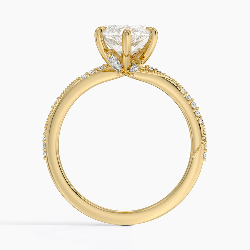 3.25 Karat Marquise Kesim Hidden Halo Tasarım Tektaş Laboratuvar Pırlanta Yüzük 18K  - Melora