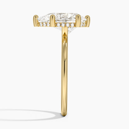 3.10 Damla Kesim Hidden Halo Tasarım Tektaş Laboratuvar Pırlanta Yüzük - Melara