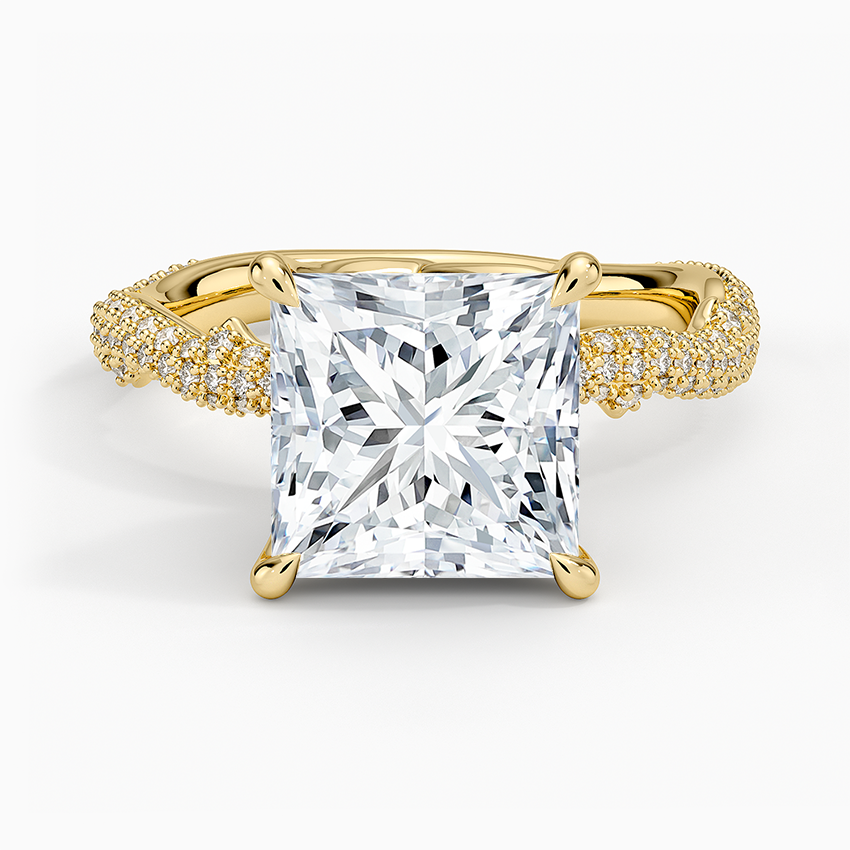 3.75 Karat Prenses Kesim Hidden Halo Tasarım Tektaş Laboratuvar Pırlanta Yüzük - Sorrento
