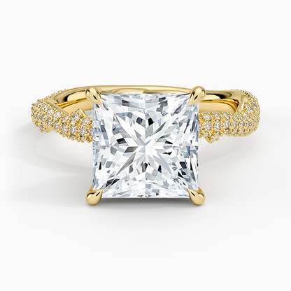 3.75 Prenses Kesim Hidden Halo Tasarım Tektaş Laboratuvar Pırlanta Yüzük - Filara