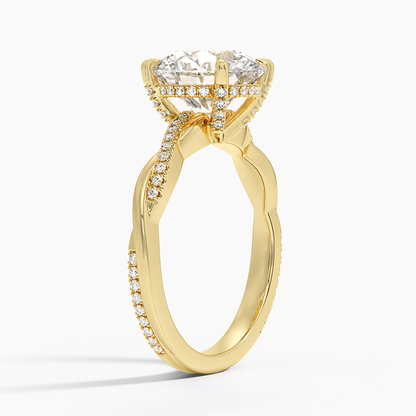 1.60 Carat Princess Halo Design Solitaire Lab Diamond Ring 18K - Florina 