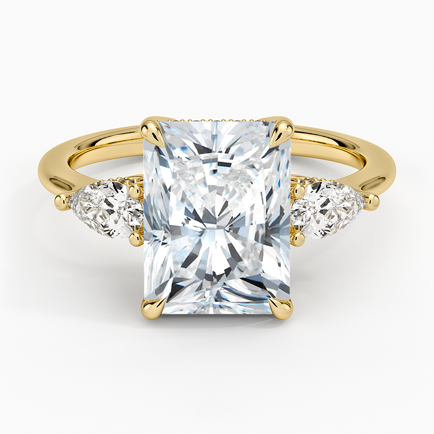 3.50 Radiant Kesim Hidden Halo Tasarım Tektaş Laboratuvar Pırlanta Yüzük - Nilora