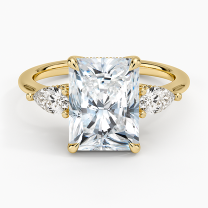 3.50 Radiant Kesim Hidden Halo Tasarım Tektaş Laboratuvar Pırlanta Yüzük - Nilora