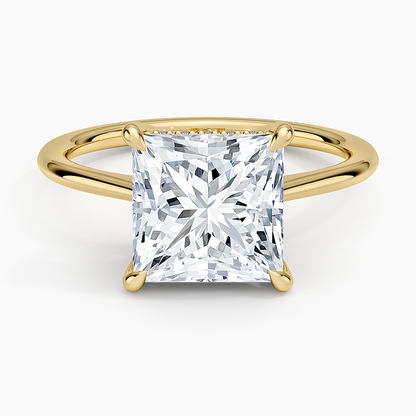 3.10 Prenses Kesim Hidden Halo Tasarım Tektaş Laboratuvar Pırlanta Yüzük - Tilora