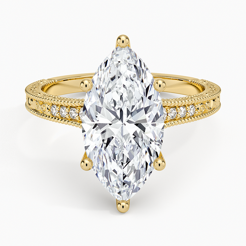 3.15 Karat Marquise Kesim Hidden Halo Tasarım Tektaş Laboratuvar Pırlanta Yüzük - Venice