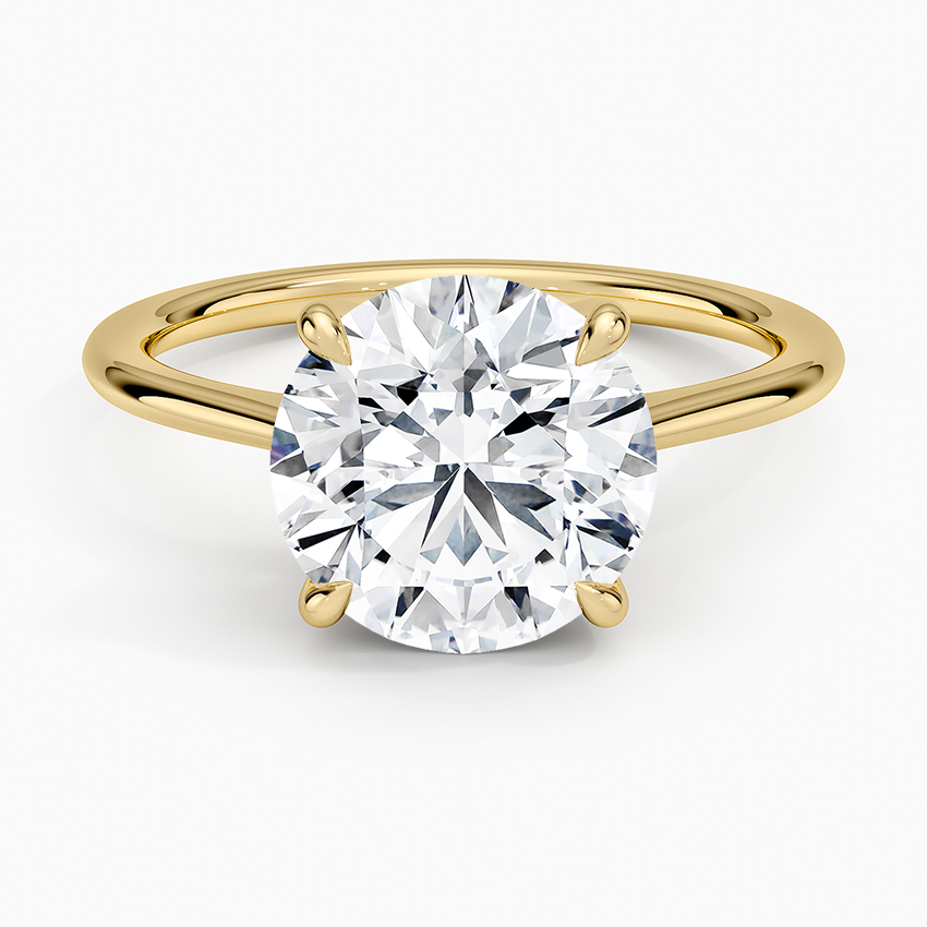 3.10 Karat Yuvarlak Kesim Hidden Halo Tasarım Tektaş Laboratuvar Pırlanta Yüzük - Monaco - Bold Diamonds