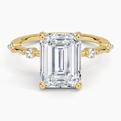 3.20 Emerald Kesim Hidden Halo Tasarım Tektaş Laboratuvar Pırlanta Yüzük - Zelora