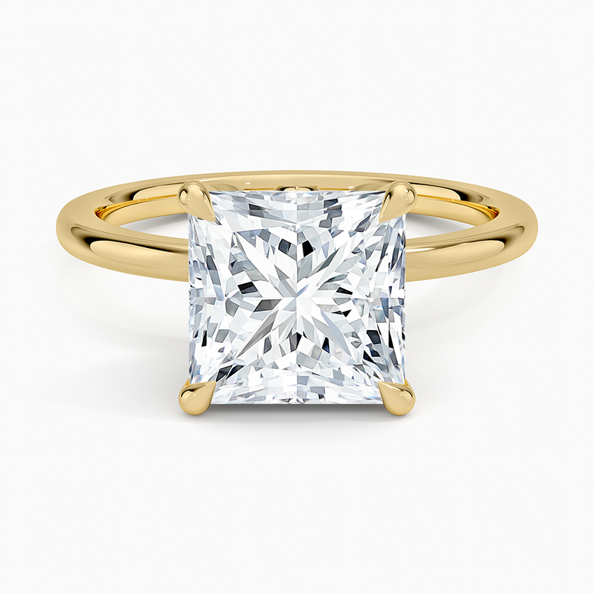 3.15 Karat Prenses Kesim Hidden Halo Tasarım Tektaş Laboratuvar Pırlanta Yüzük - Delora - Bold Diamonds