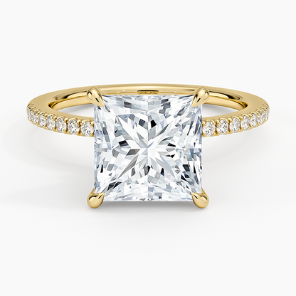 1.60 Carat Princess Halo Design Solitaire Lab Diamond Ring 18K - Florina 